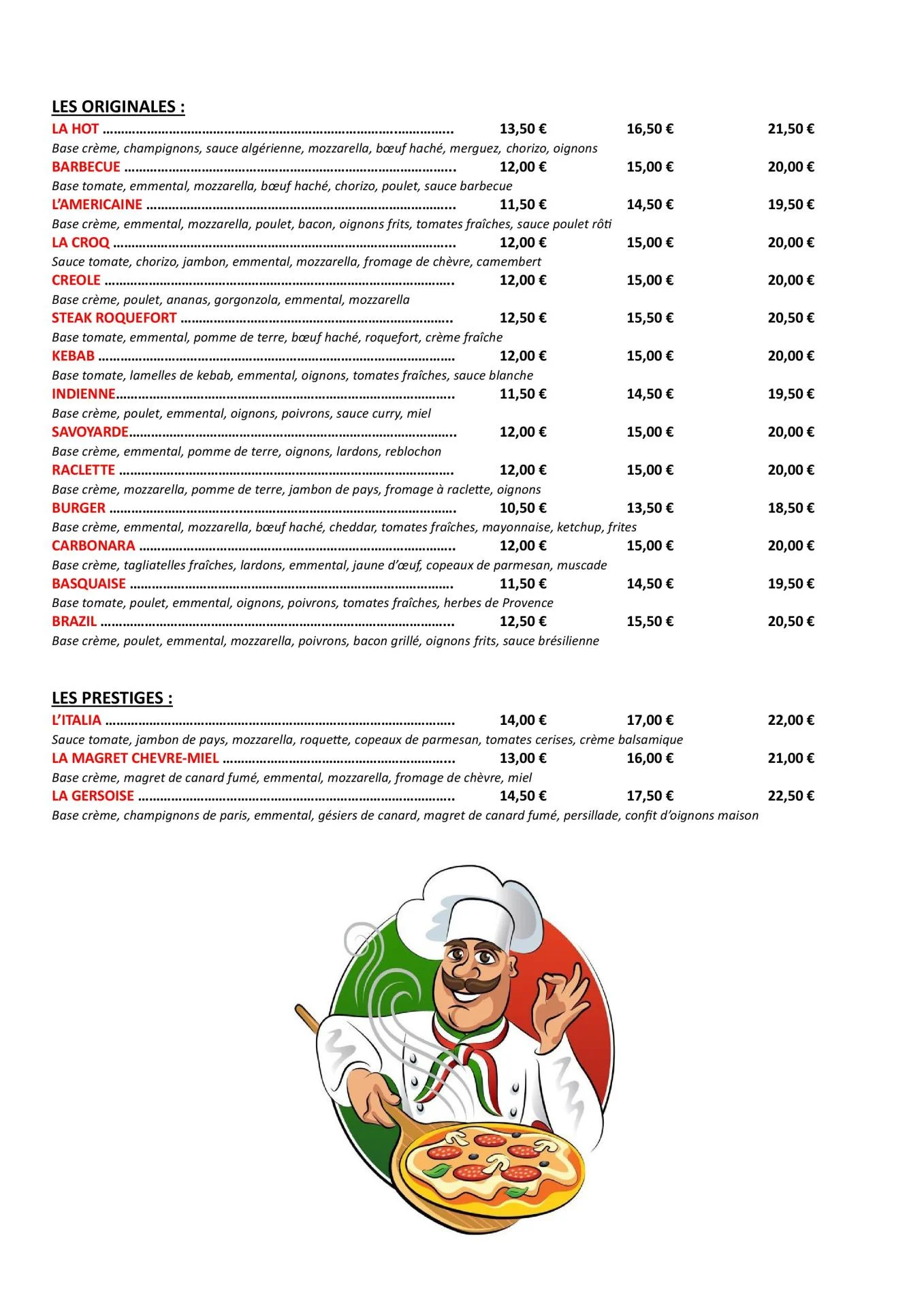 Carte pizza pizz agnola 2