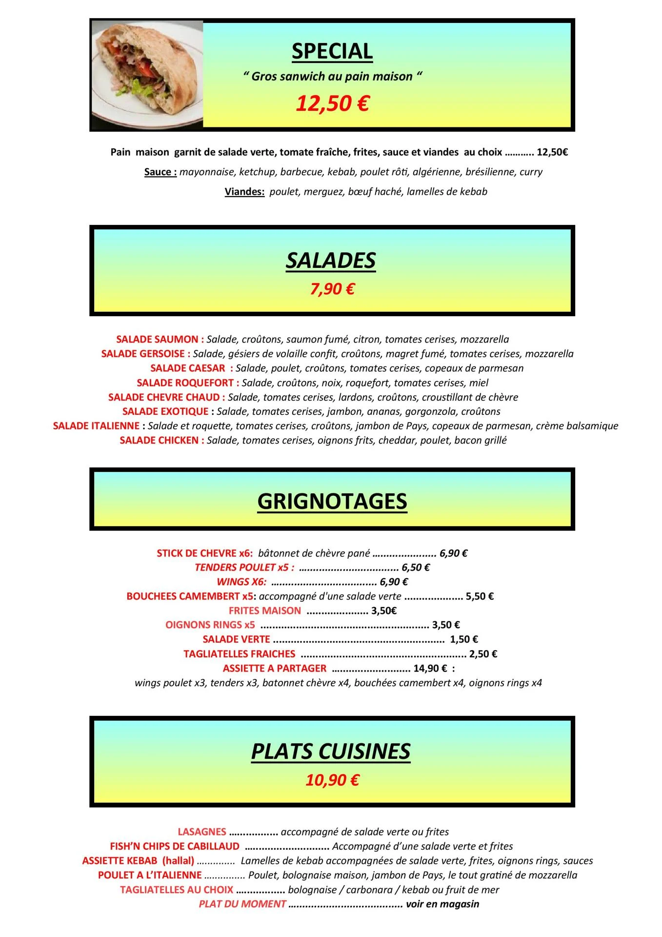 Carte snack pizz agnola 3